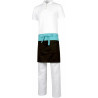 Two-tone short French apron with central pocket WORKTEAM M526 CookColors