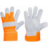 Luvas de proteção de couro dividido na palma da mão com punho de tecido WORKTEAM G2205