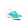 SRA non-slip work clogs with Syster ODEN PRINT clogs design.