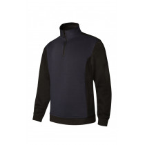 Sweatshirt bicolore avec demi-zip et col haut VELILLA V105703