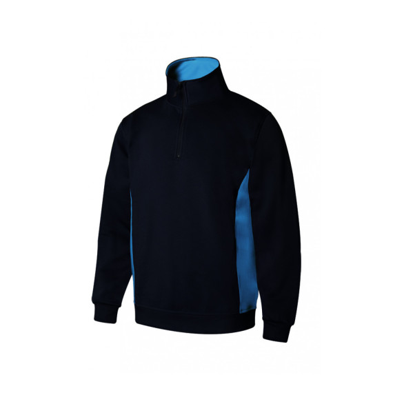 Bicolor sweatshirt with half zipper and anti-pilling treatment VELILLA Series V105704