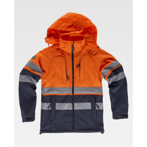 Workshell jacket with two reflective strips on the chest and sleeves WORKTEAM S9525