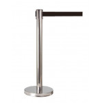 Poste de séparateur inoxydable avec ruban noir