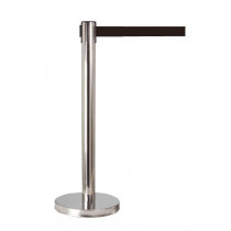 Poste de séparateur inoxydable avec ruban noir