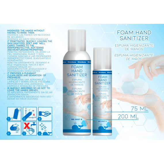 Hygienizing Foam of Hands of Comé Use, Mousse in Spray WS 3527 S