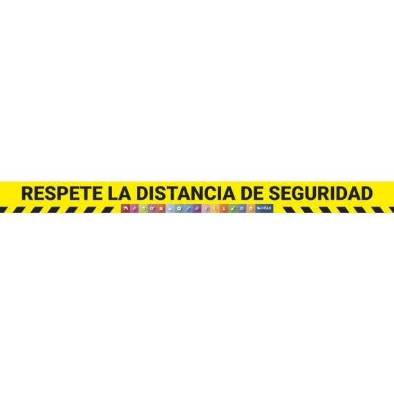 Vinilo de suelo "Respete la distancia de seguridad" CF21201021