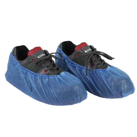 Cubrezapato en couleur bleue en polyéthylène chloré - 100 unités jetables COFAN 11000209