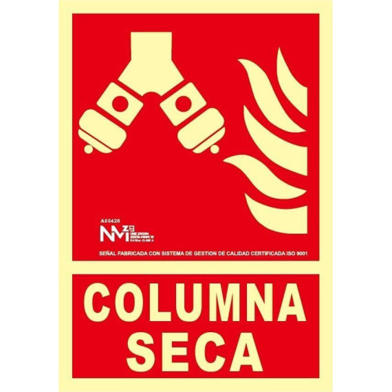 Sinal de coluna seca luminescente 210 x 300mm
