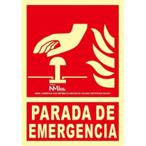 Señal Parada de Emergencia Luminiscente 210 x 300 mm