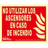 Extinction sign Do not use elevators in case of fire luminescent 210x150mm SEKURECO