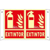 Panoramic luminescent fire extinguisher sign 210X300 mm SEKURECO