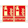 Sinal panorâmico luminiscente de extintor 210X300 mm SEKURECO
