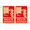 Señal de extinción Boca de Incendios luminiscente en banderola SEKURECO