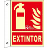 Fire extinguisher banner sign with luminescent layer SEKURECO