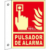 Sinal de bandeira de botão de alarme luminescente SEKURECO