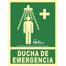 Signal de douche d'urgence luminescent 224 x 300 mm