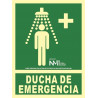 Cartão de sinalização de chuveiro de emergência luminoso 224 x 300 mm SEKURECO