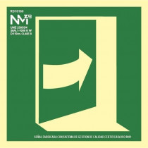 Right evacuation door sign