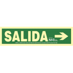 Exit sign Arrow (right) Luminescent 105 x 402 mm