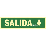 Sinal de saída de seta para baixo luminescente 105 x 402 mm
