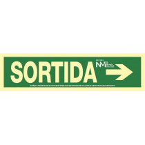 Freccia destra a destra luminescente freccia destra segno 402 x 105 mm