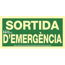 Sinal Sort d'emergência luminescente 300 x 105 mm