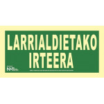 Sinais de evacuação luminiscent grande formato euskera larricardietak irtera