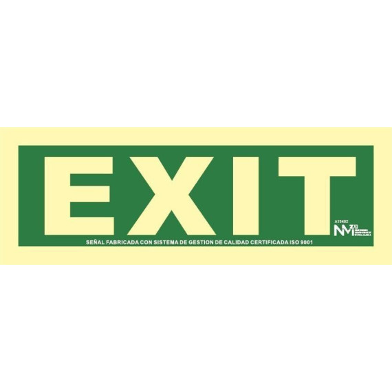 Luminiscent evacuation signs large EXIT format