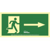 Evacuation signal exit route Right Arrow luminescent Large Format SEKURECO