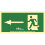 Luminescent Evacuation Signs Large Format Left Arrow FRD1K031