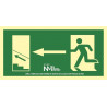 Left Up Stair Sign Photoluminescent Large Format SEKURECO