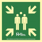 Luminiscent evacuation signs Great format meeting point