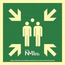 Segnali di evacuazione luminiscence Segni di grande formato Punto di incontro