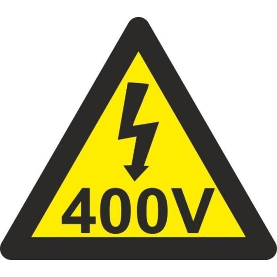 Electrical signal of pictogram triangle Lightning 400 V SEKURECO
