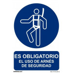 Sinal é obrigatório o uso de cinto de segurança com tintas UV