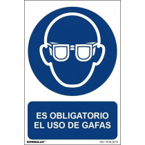 Sinal é obrigatório o uso de óculos de tintas UV