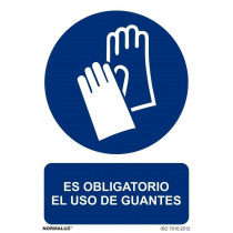 Le signal est obligatoire l'utilisation de gants avec des encres UV