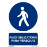 Placa de vinil com tintas UV Passagem obrigatória para pessoas SEKURECO