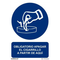 Señal Obligatorio Apagar El Cigarrillo A Partir de Aquí Con Tintas UV