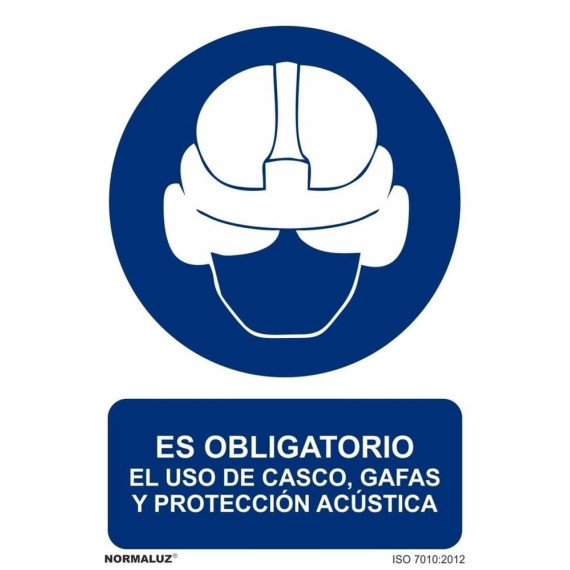 Señal Es Ob. El Uso de Casco Gafas Y Protección Acústica Con Tintas UV