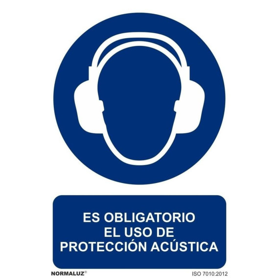 Sinal é obrigatório o uso de proteção acústica com tintas UV