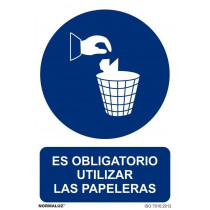 Señal Es Obligatorio Utilizar Las Papeleras Con Tintas UV
