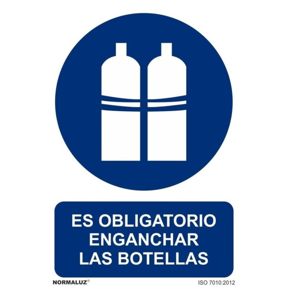 Señal Es Obligatorio Enganchar Las Botellas Con Tintas UV
