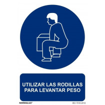 Señal Utilizar Las Rodillas Para Levantar Peso Con Tintas UV