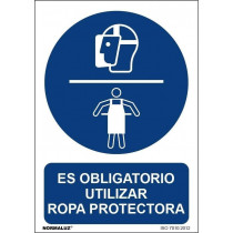Le signal est obligatoire d'utiliser des vêtements de protection avec des encres UV