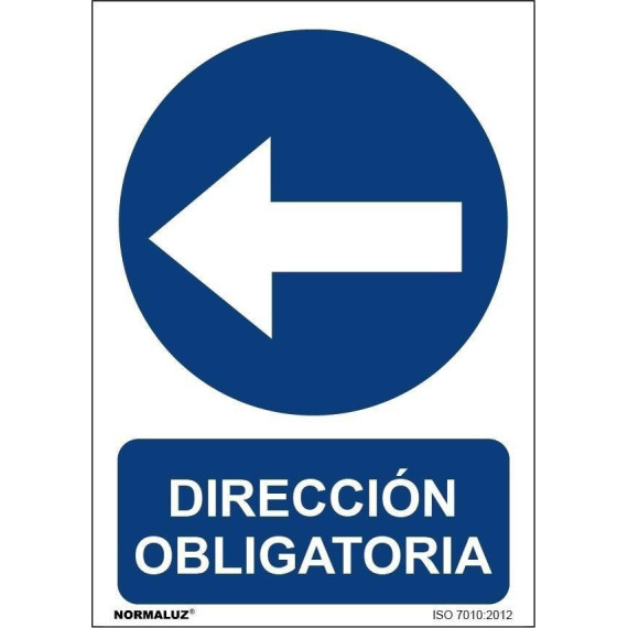 Sinal de direção obrigatório (esquerda) com tintas UV