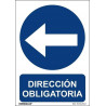 Obligation sign Mandatory Left Direction with SEKURECO UV inks
