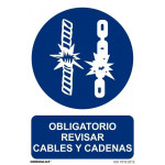 Mandatory signal Check cables and chains with UV inks