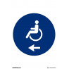Obligation sign for Disabled Persons with left arrow, using UV inks (SEKURECO)