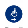 Signal d'obligation Personnes handicapées flèche droite (seulement pictogramme) SEKURECO